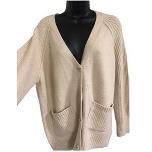 Jessica Simpson‎ cream slouchy grandpa cardigan cardigan sweater size small new